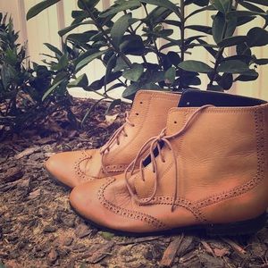 Barney's Winged Punched Toe Lace Up Boots